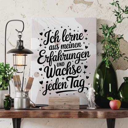 Personalisierte Leinwand Sprüche Affirmation Wachstum täglich