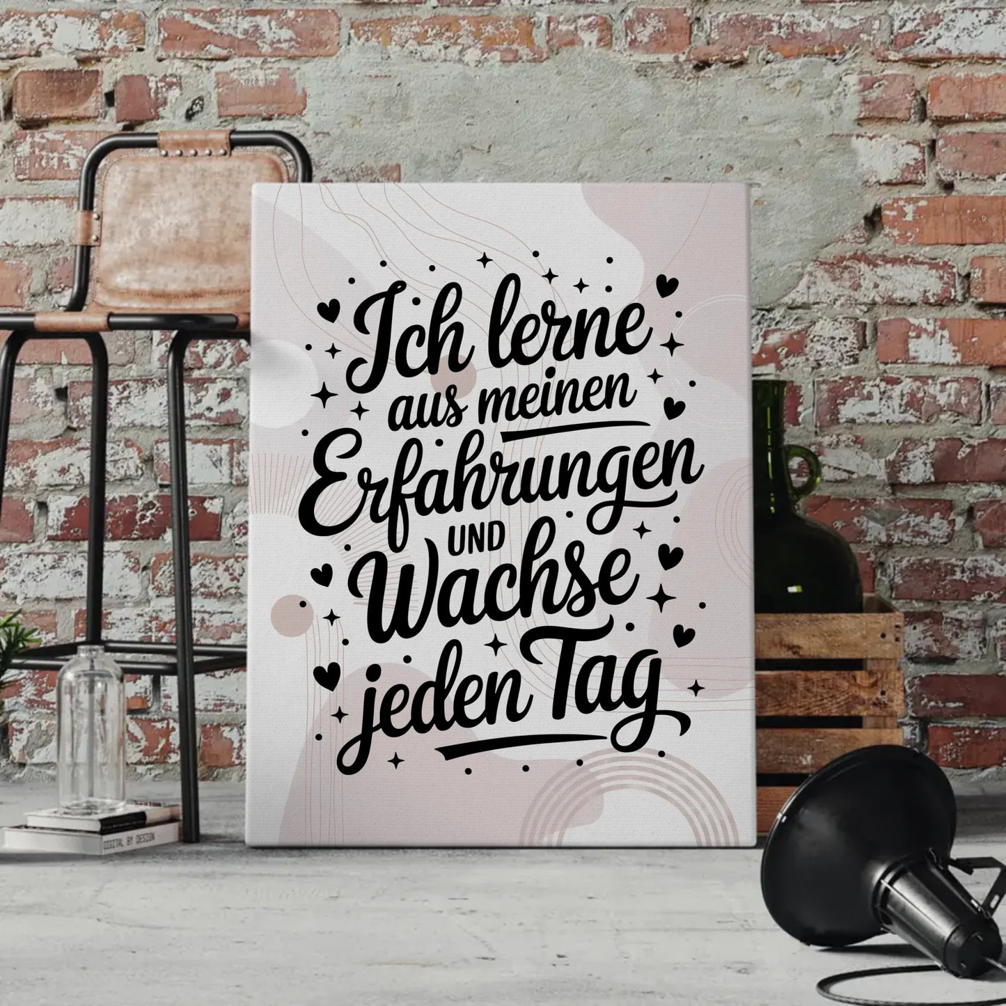 Personalisierte Leinwand Sprüche Affirmation Wachstum täglich