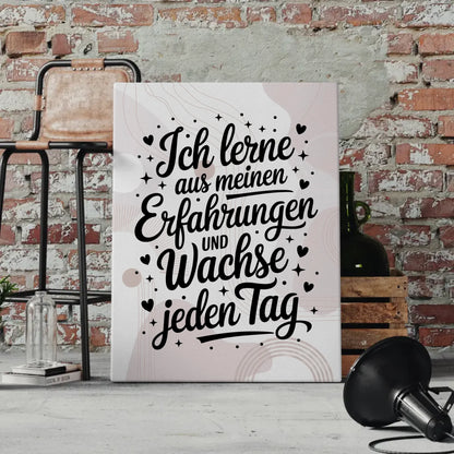 Personalisierte Leinwand Sprüche Affirmation Wachstum täglich