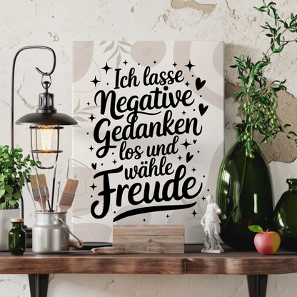 Leinwand Mit Spruch Affirmation Positiv Freude Gedanken Loslassen