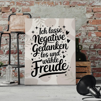 Leinwand Mit Spruch Affirmation Positiv Freude Gedanken Loslassen