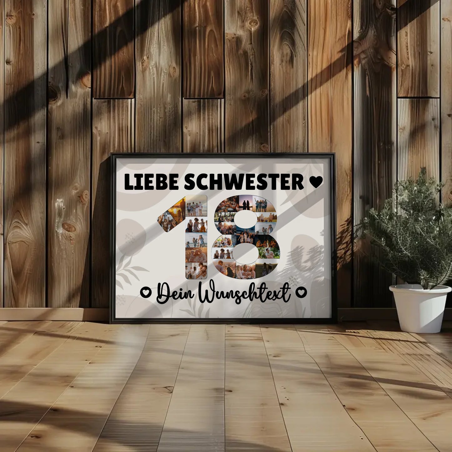 Personalisiertes Poster Wunschtext 18 Geburtstag Schwester