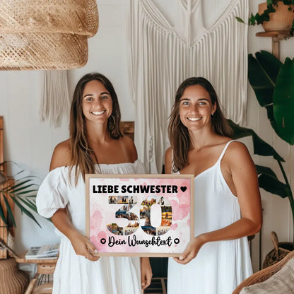 Personalisiertes Poster mit Wunschtext zum 30 Geburtstag Schwester