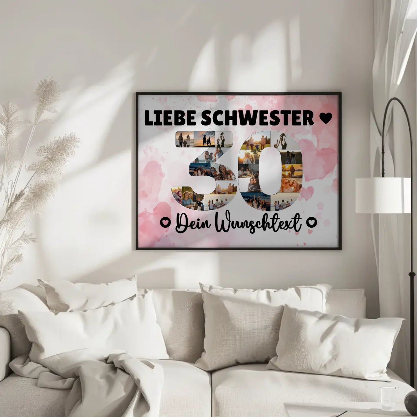 Personalisiertes Poster mit Wunschtext zum 30 Geburtstag Schwester