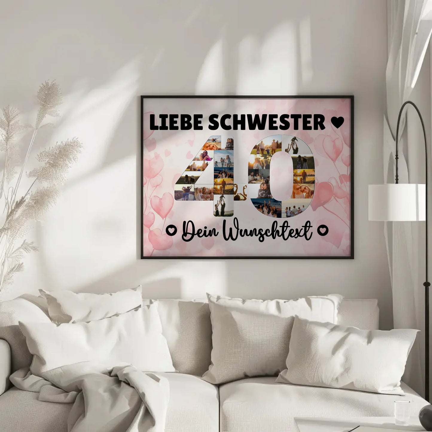 Personalisiertes Poster Wunschtext 40 Geburtstag Schwester
