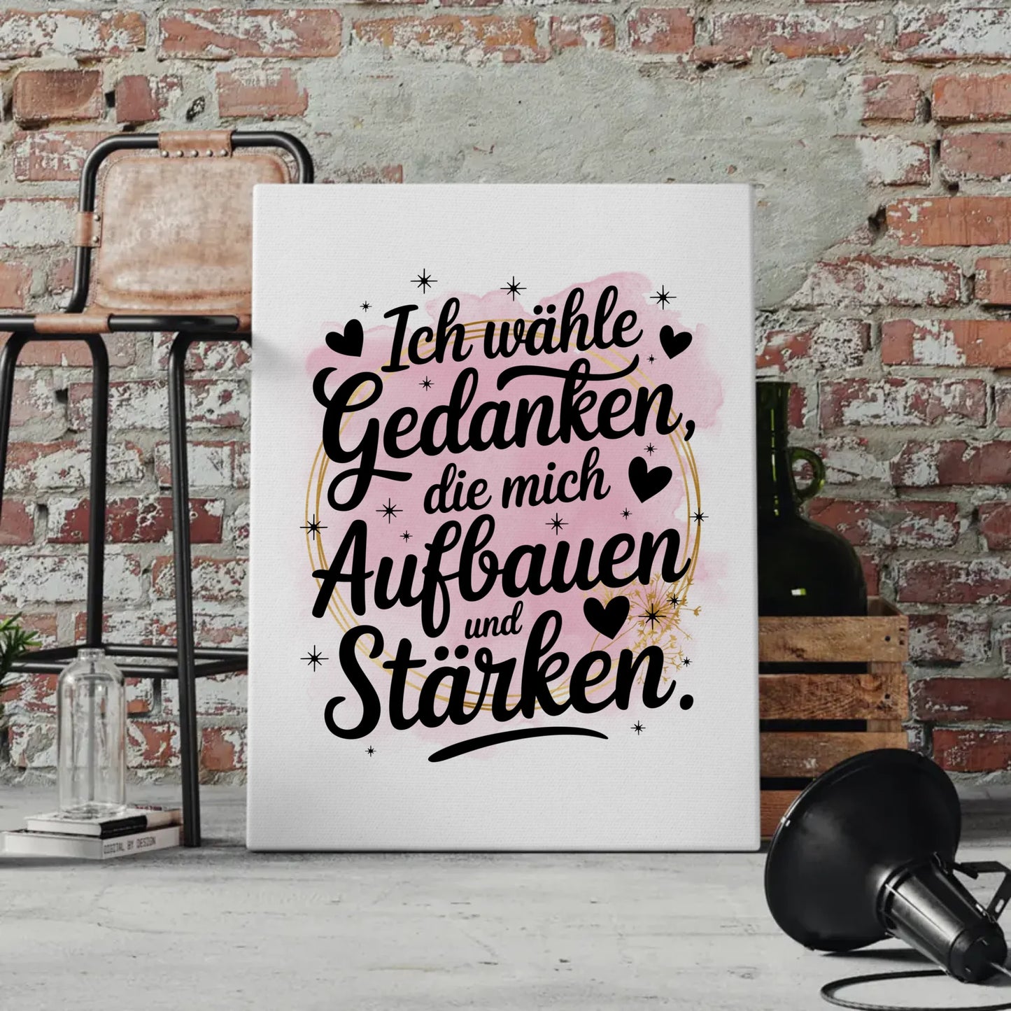 Sprüche Leinwand Affirmation Ich wähle Gedanken stärken