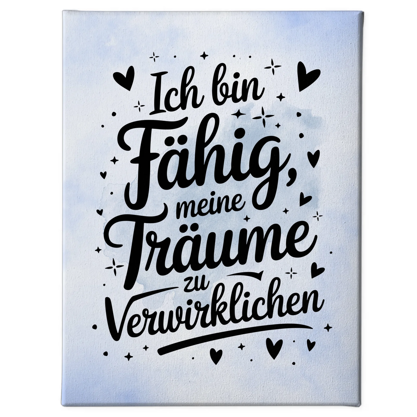Leinwand Mit Spruch Affirmation Ich bin fähig positiv kreativ