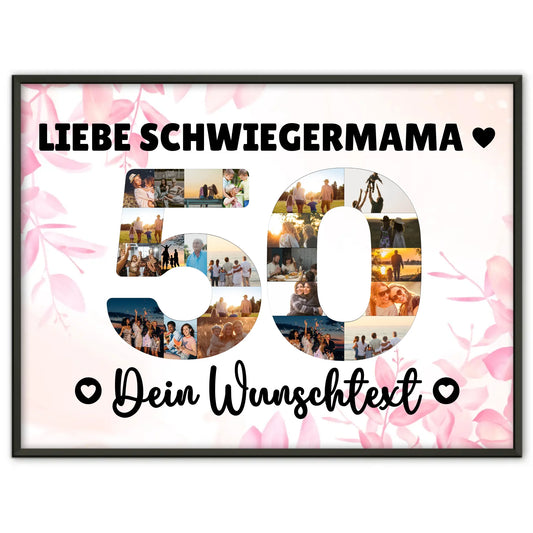 Personalisiertes Poster Wunschtext 50 Geburtstag Schwiegermama