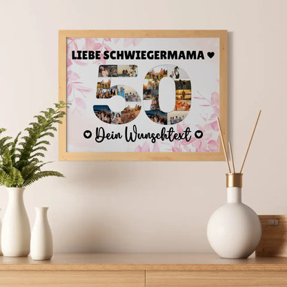 Personalisiertes Poster Wunschtext 50 Geburtstag Schwiegermama