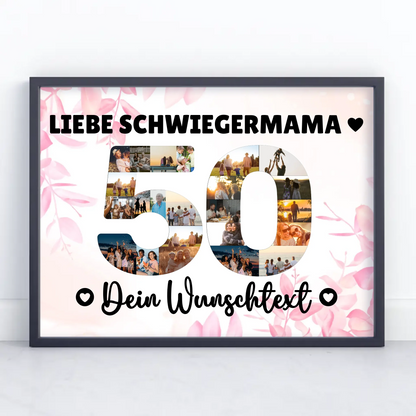 Personalisiertes Poster Wunschtext 50 Geburtstag Schwiegermama