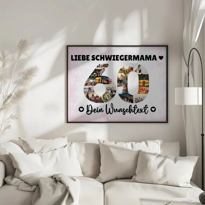 Personalisiertes Poster Wunschtext 60 Geburtstag Schwiegermama