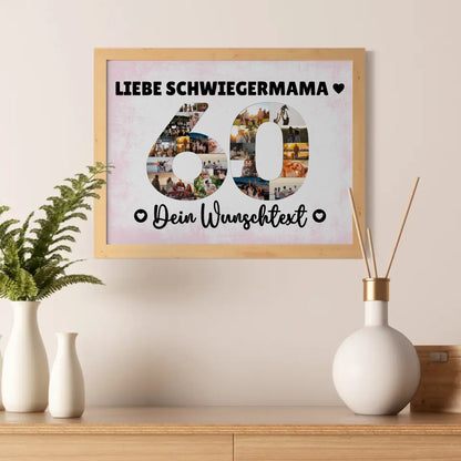 Personalisiertes Poster Wunschtext 60 Geburtstag Schwiegermama
