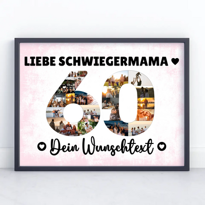 Personalisiertes Poster Wunschtext 60 Geburtstag Schwiegermama