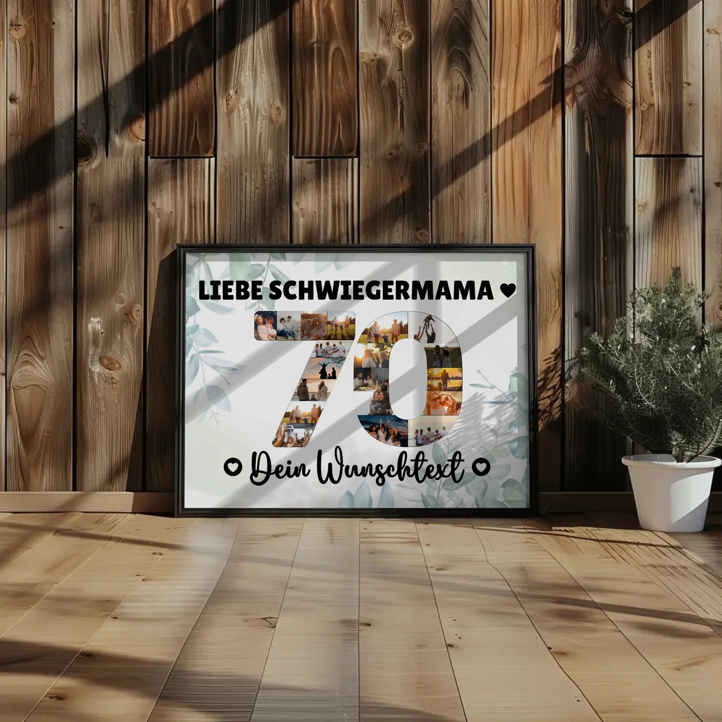 Personalisiertes Poster mit Wunschtext 70 Geburtstag Schwiegermama