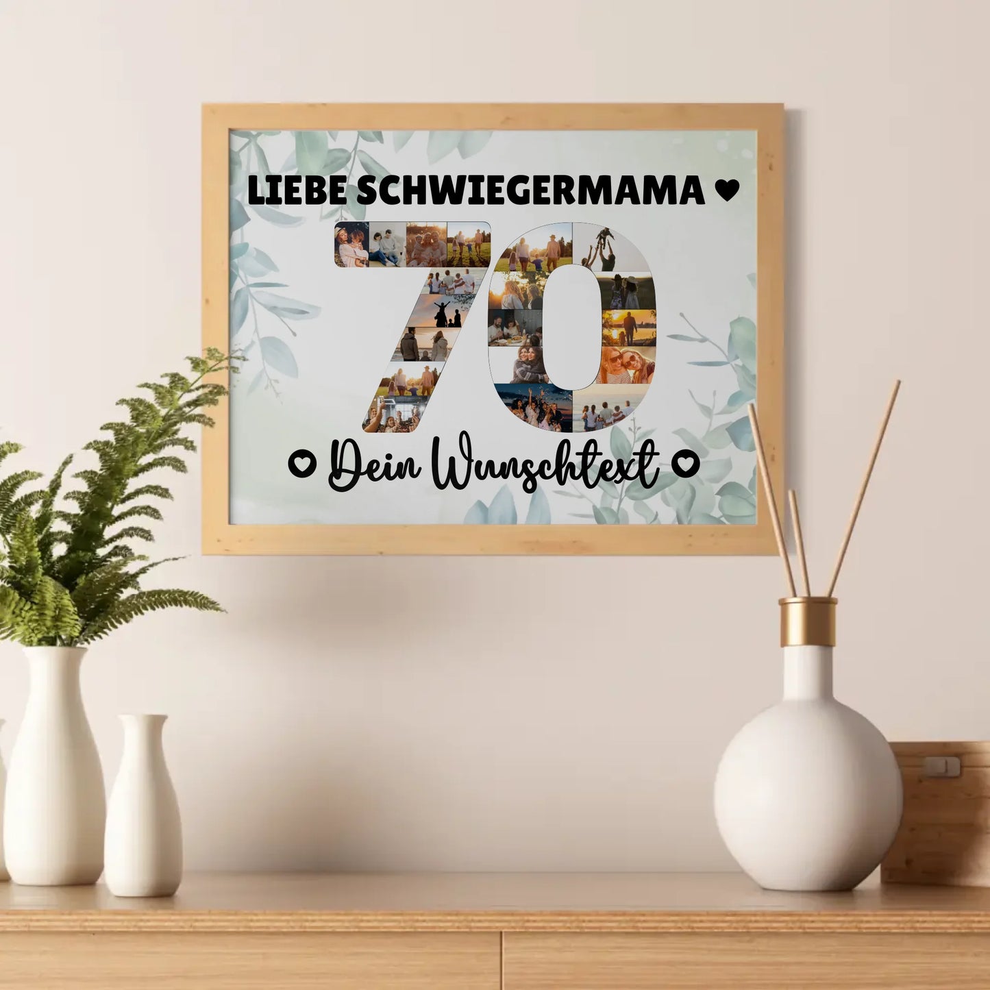 Personalisiertes Poster mit Wunschtext 70 Geburtstag Schwiegermama
