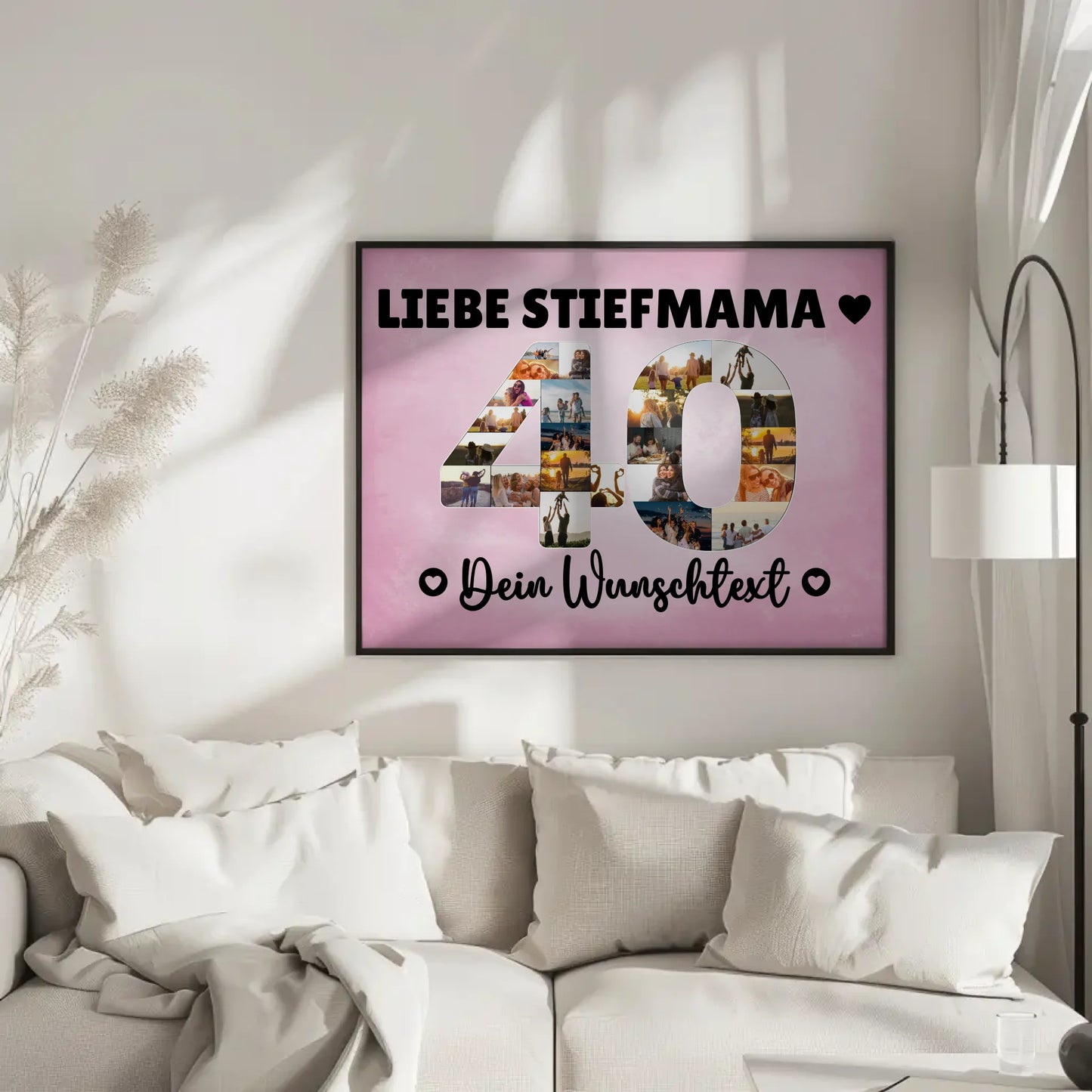 Personalisiertes Poster mit Wunschtext 40 Geburtstag Stiefmama