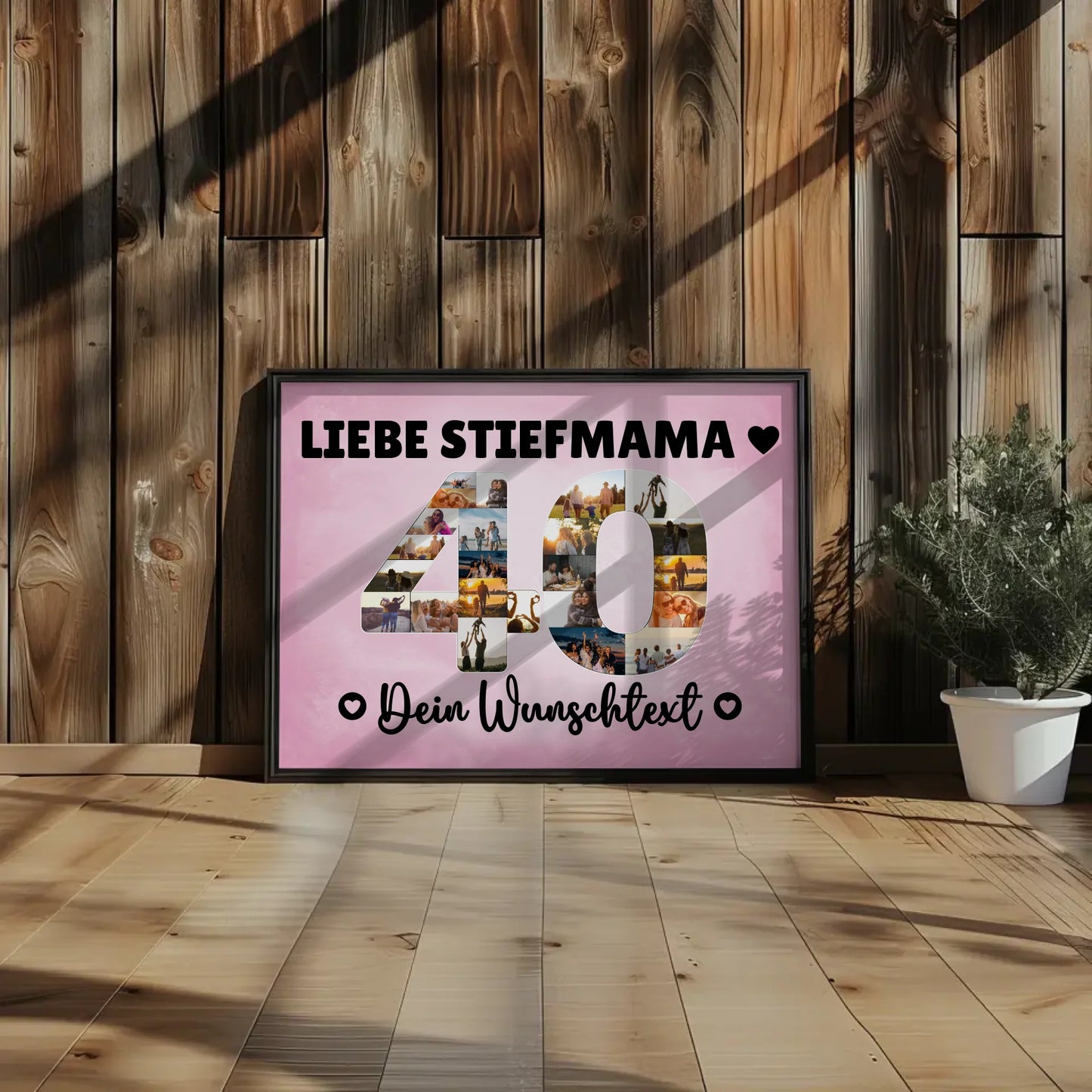 Personalisiertes Poster mit Wunschtext 40 Geburtstag Stiefmama