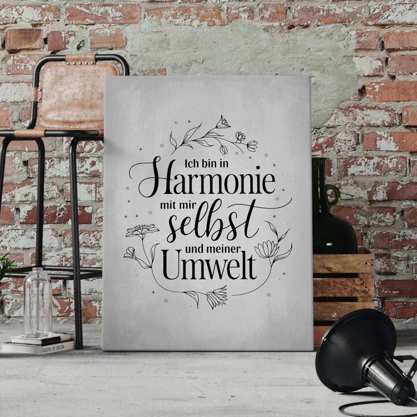 Affirmation Sprüche Leinwand Ich bin in Harmonie mit mir