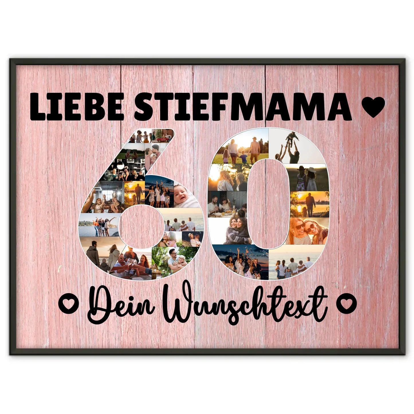 Personalisiertes Poster Wunschtext 60 Geburtstag Stiefmama