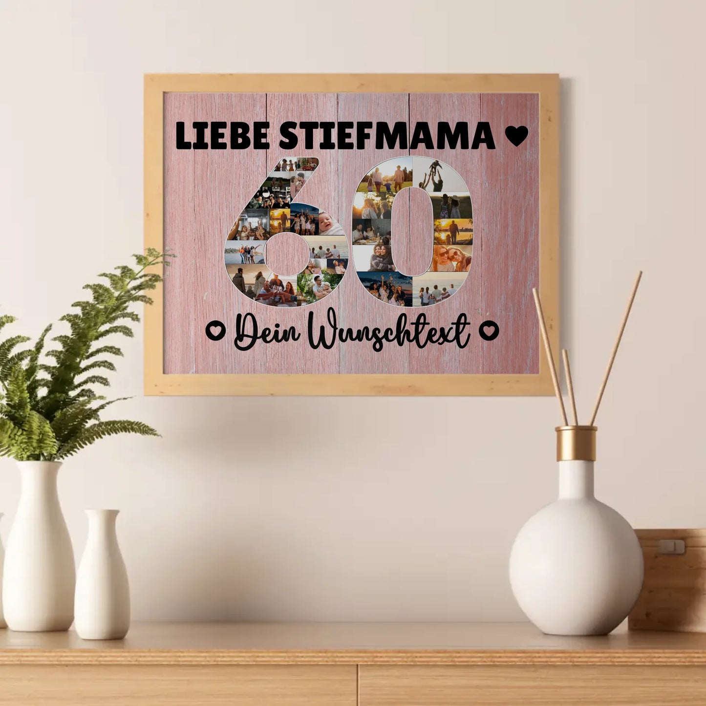 Personalisiertes Poster Wunschtext 60 Geburtstag Stiefmama