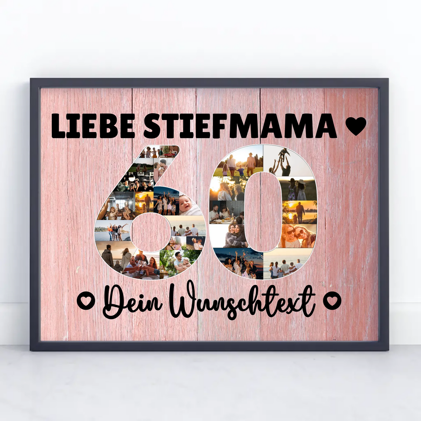 Personalisiertes Poster Wunschtext 60 Geburtstag Stiefmama