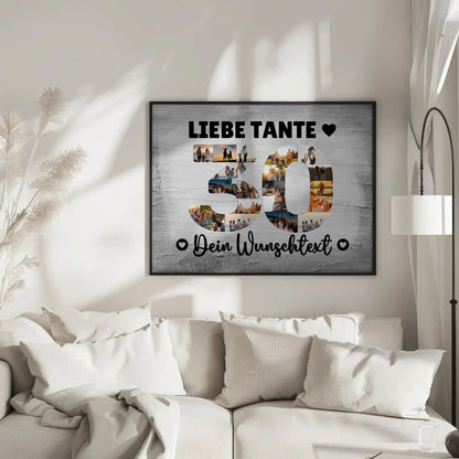 Personalisiertes Poster mit Wunschtext zum 30 Geburtstag Tante