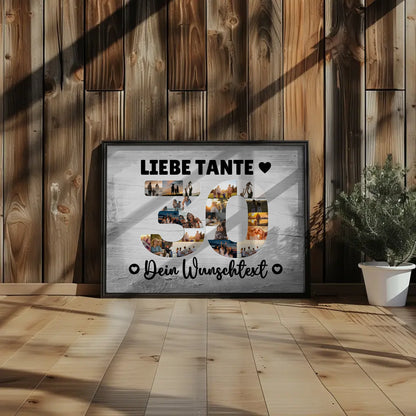 Personalisiertes Poster mit Wunschtext zum 30 Geburtstag Tante