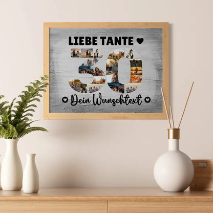 Personalisiertes Poster mit Wunschtext zum 30 Geburtstag Tante