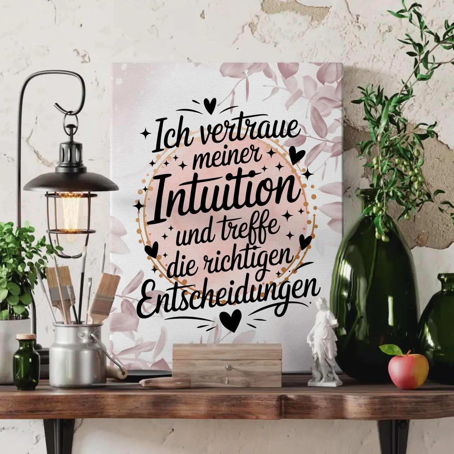 Sprüche Leinwand Affirmation Ich vertraue meiner Intuition