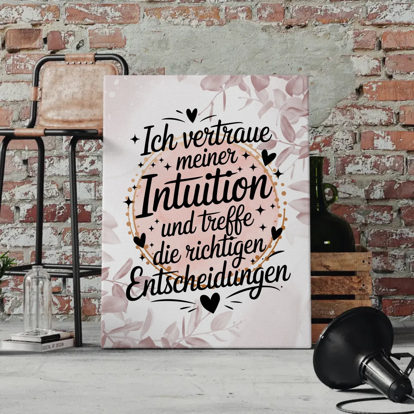 Sprüche Leinwand Affirmation Ich vertraue meiner Intuition