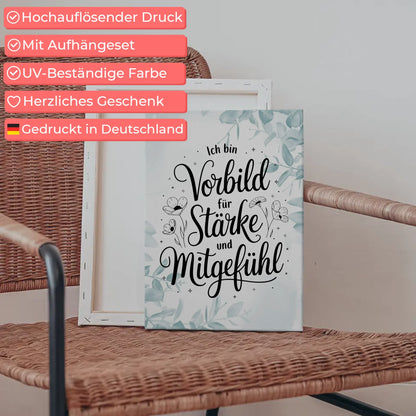 Leinwand mit Spruch Affirmation Ich bin ein Vorbild positiv