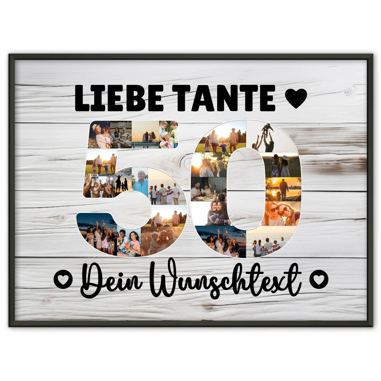 Personalisiertes Poster mit Wunschtext zum 50 Geburtstag Tante