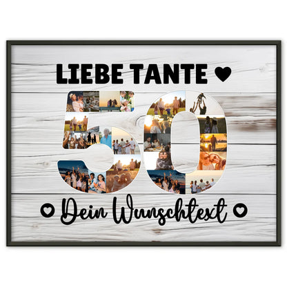 Personalisiertes Poster mit Wunschtext zum 50 Geburtstag Tante