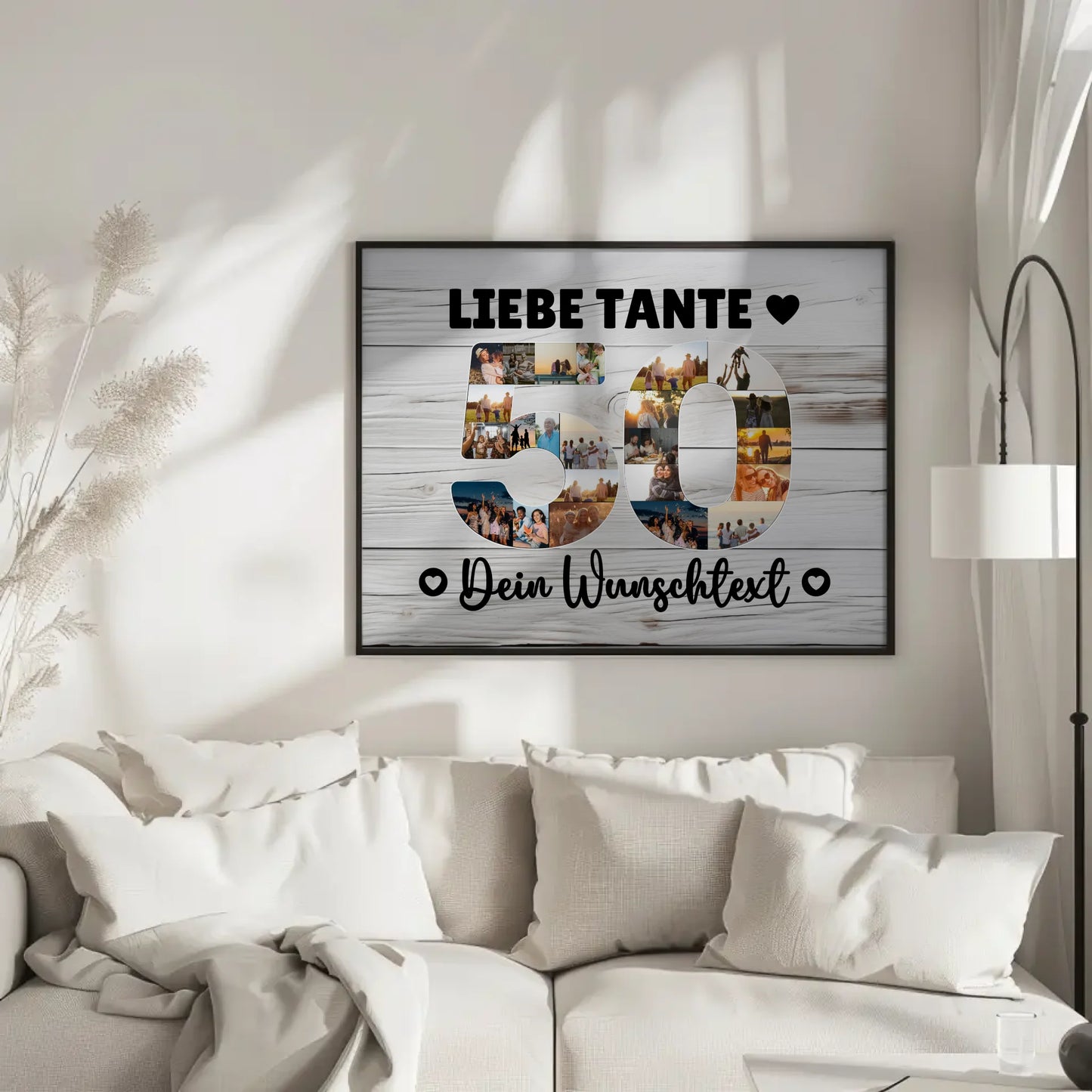 Personalisiertes Poster mit Wunschtext zum 50 Geburtstag Tante