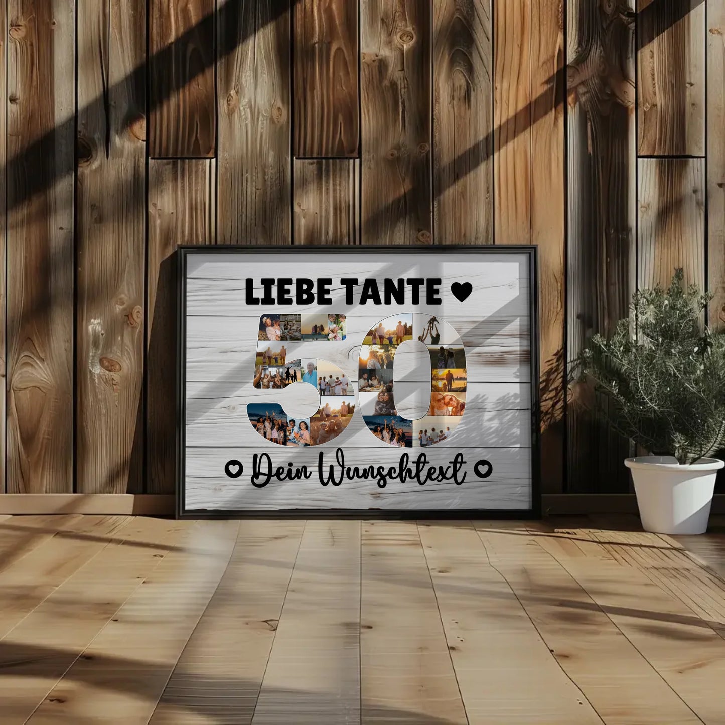 Personalisiertes Poster mit Wunschtext zum 50 Geburtstag Tante