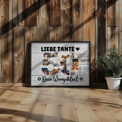 Personalisiertes Poster mit Wunschtext zum 50 Geburtstag Tante