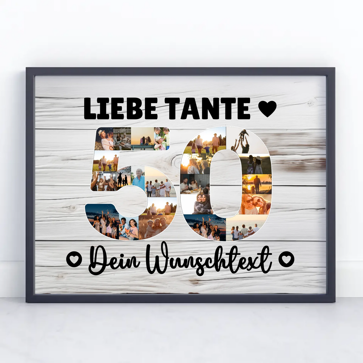 Personalisiertes Poster mit Wunschtext zum 50 Geburtstag Tante