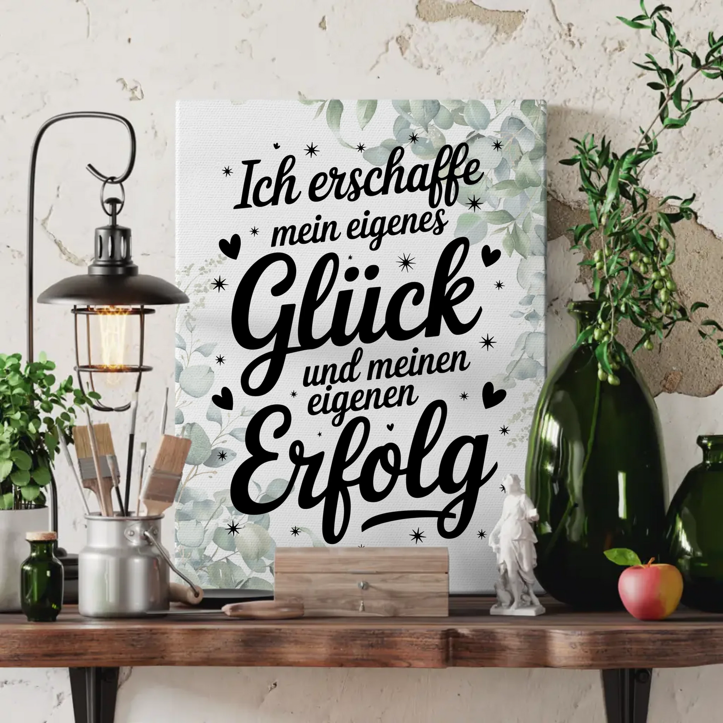 Affirmation Sprüche Leinwand Ich erschaffe dein Glück Erfolg