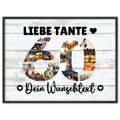 Personalisiertes Poster Wunschtext 60 Geburtstag Tante