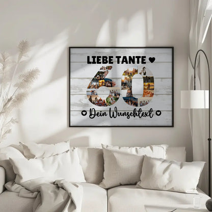 Personalisiertes Poster Wunschtext 60 Geburtstag Tante