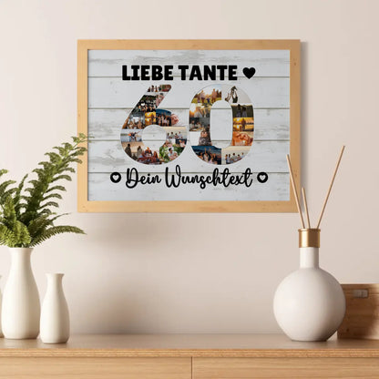 Personalisiertes Poster Wunschtext 60 Geburtstag Tante