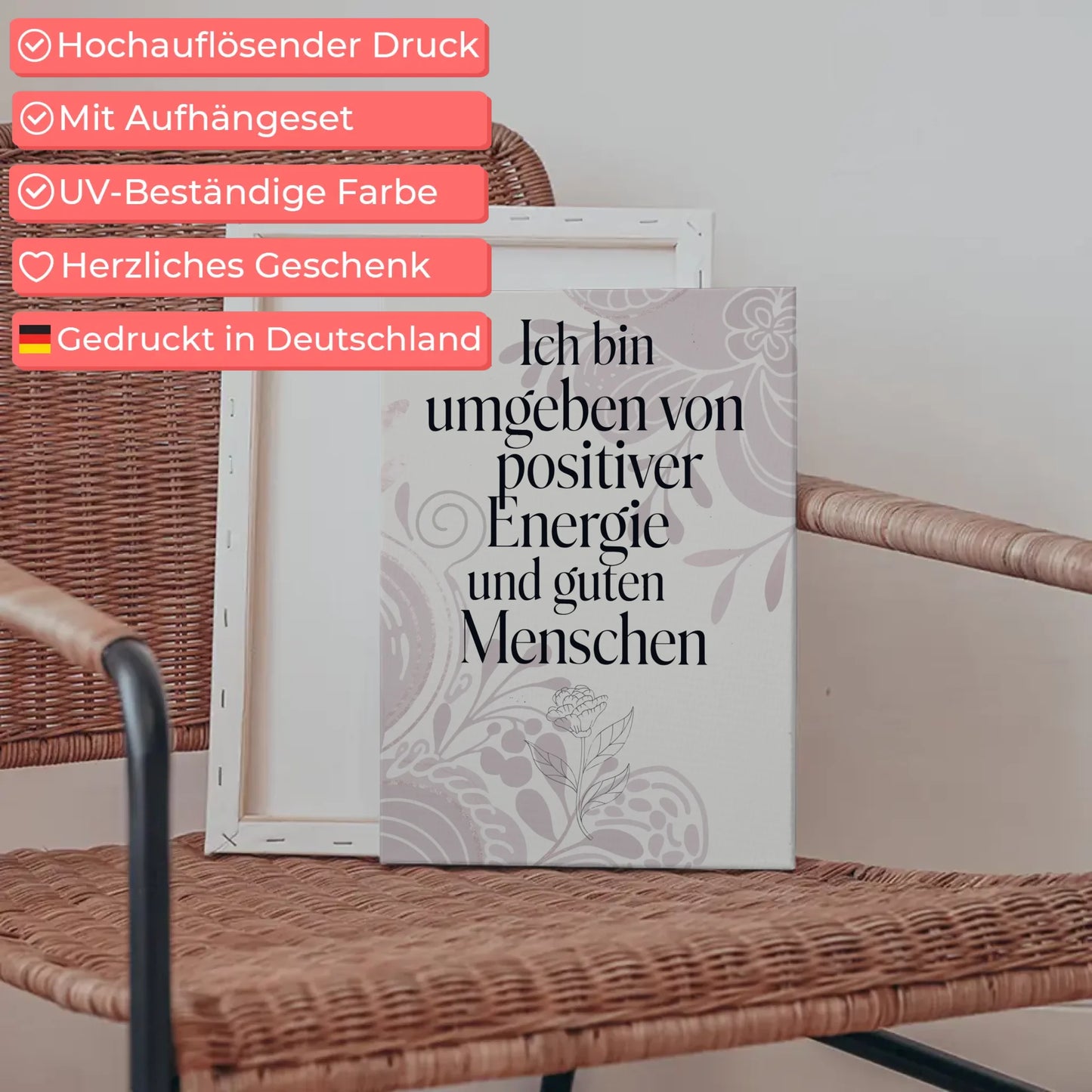 Affirmation Leinwand Mit Spruch Positiv Energie Gute Menschen