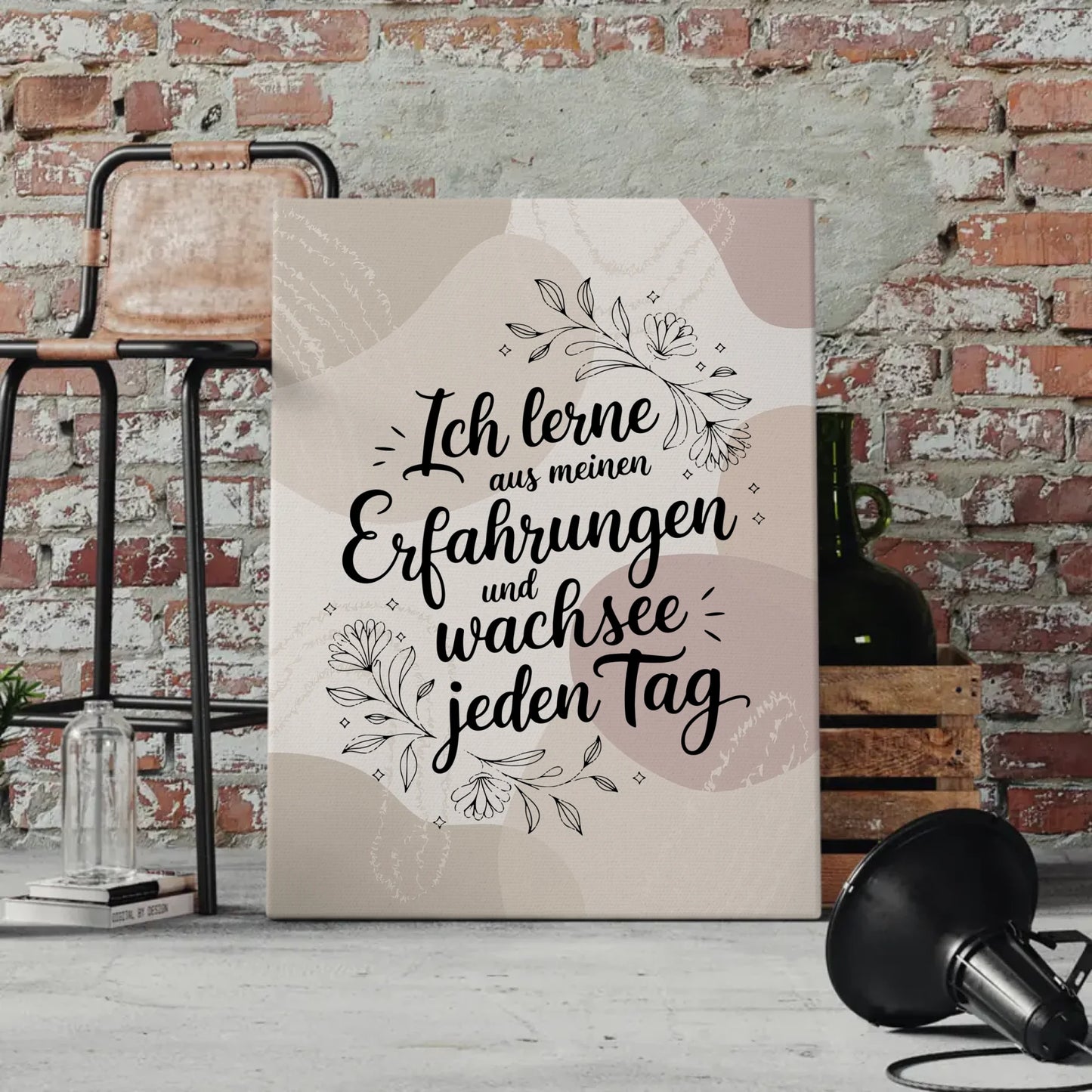 Affirmation Leinwand Spruch Ich lerne aus meinen Erfahrungen