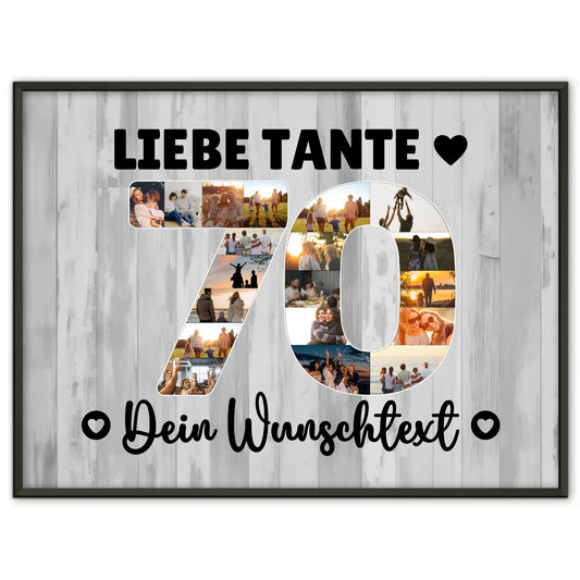 Personalisiertes Poster Wunschtext 70 Geburtstag Tante