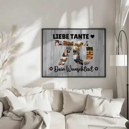 Personalisiertes Poster Wunschtext 70 Geburtstag Tante