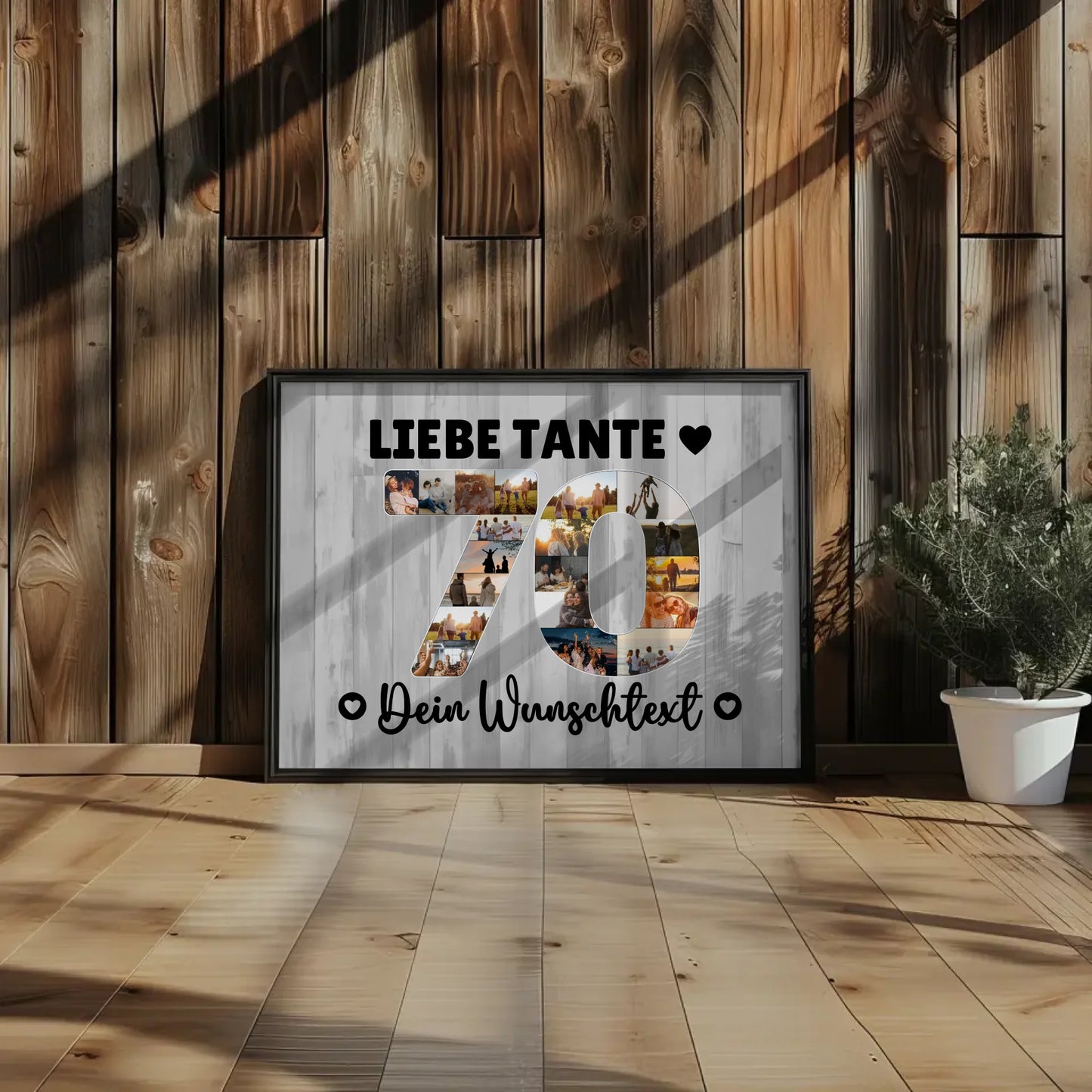 Personalisiertes Poster Wunschtext 70 Geburtstag Tante