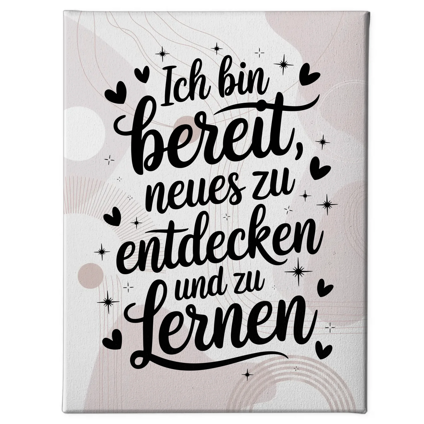 Spruch Leinwand Affirmation Ich bin bereit Neues zu entdecken positiv