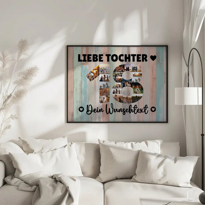 Personalisiertes Poster 18 Geburtstag Wunschtext Tochter