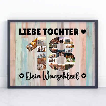 Personalisiertes Poster 18 Geburtstag Wunschtext Tochter