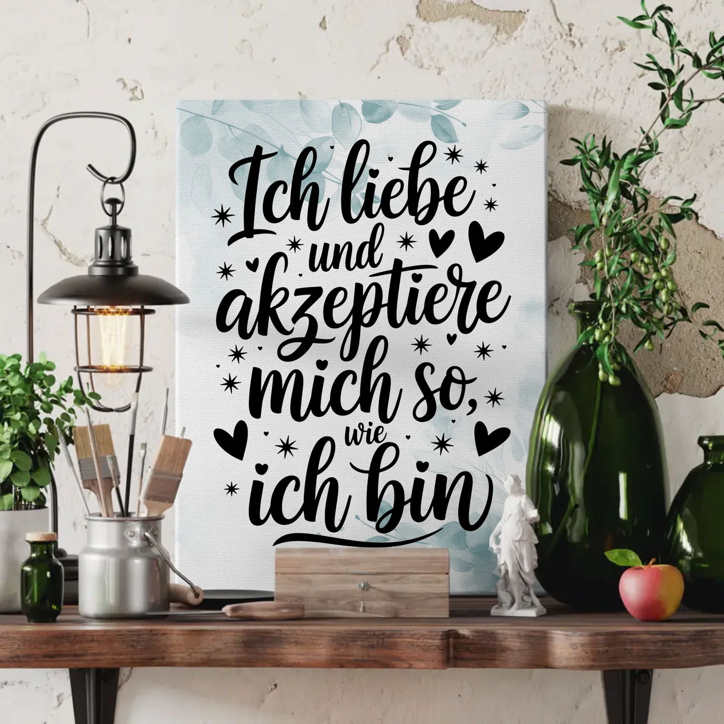 Leinwand Mit Spruch Affirmation Positiv Ich liebe mich so wie ich bin